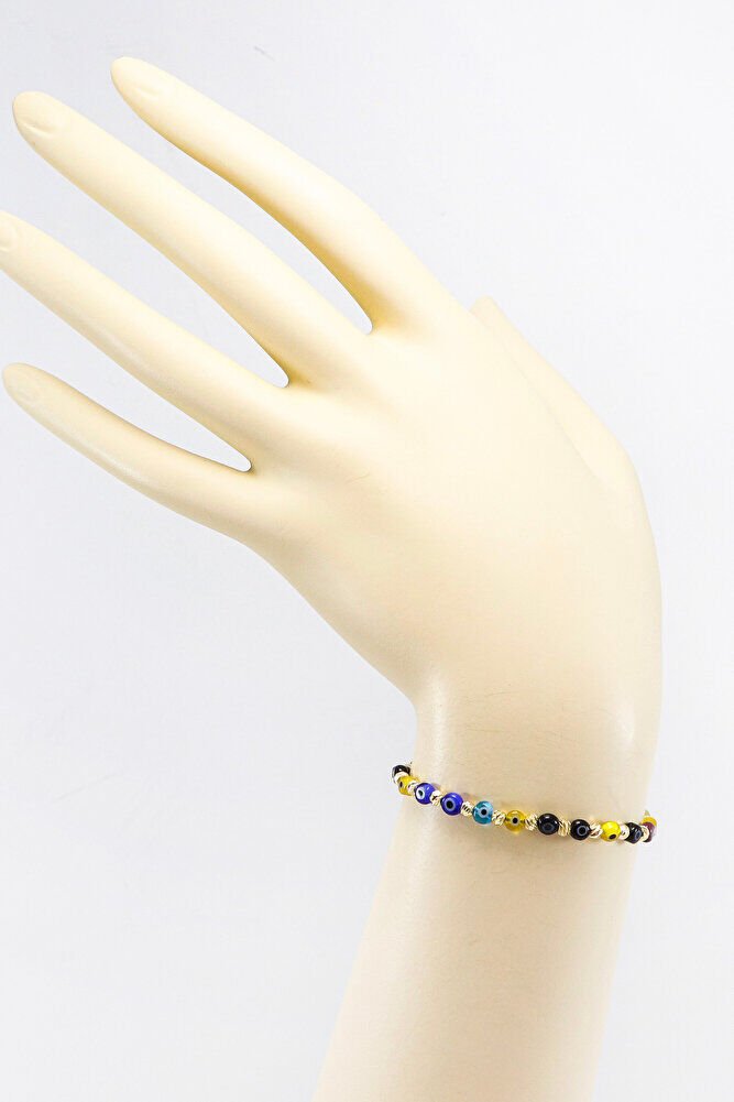 Elevator Colorful Glass Evil Eye Beaded Bracelet, Gift Bracelet