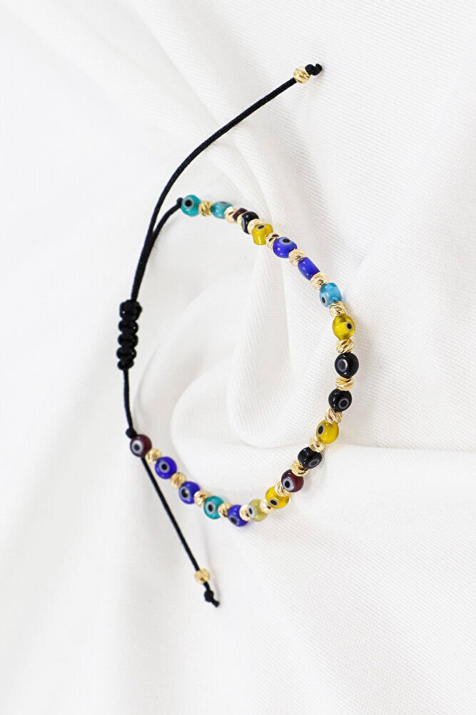 Elevator Colorful Glass Evil Eye Beaded Bracelet, Gift Bracelet