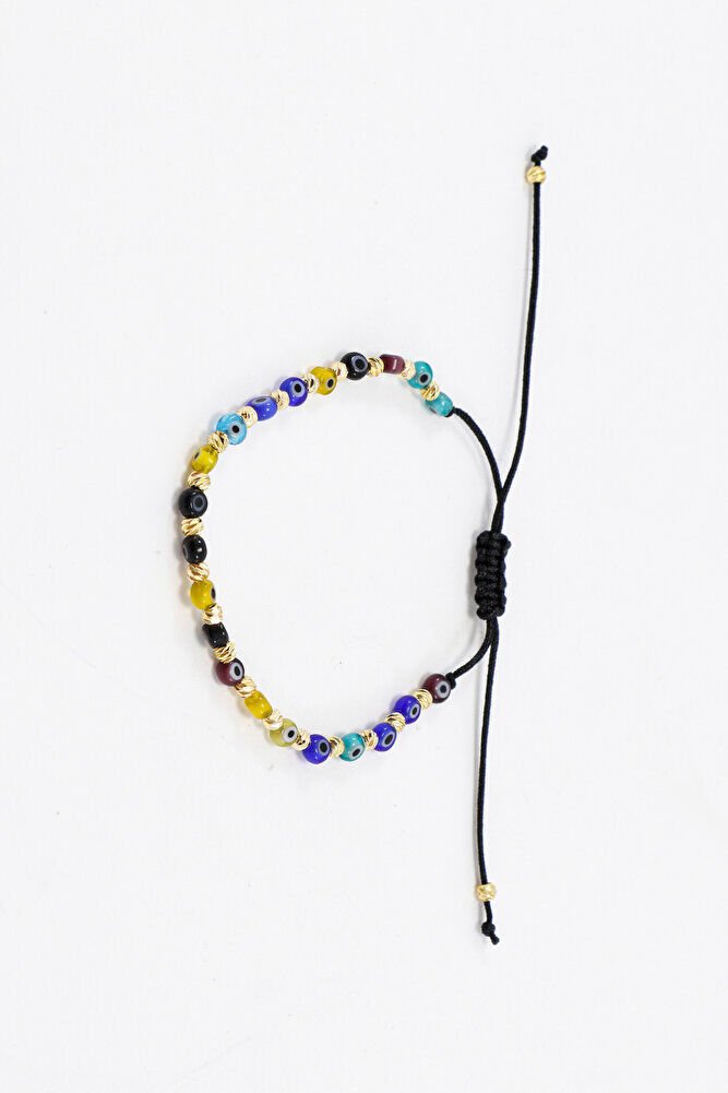 Elevator Colorful Glass Evil Eye Beaded Bracelet, Gift Bracelet