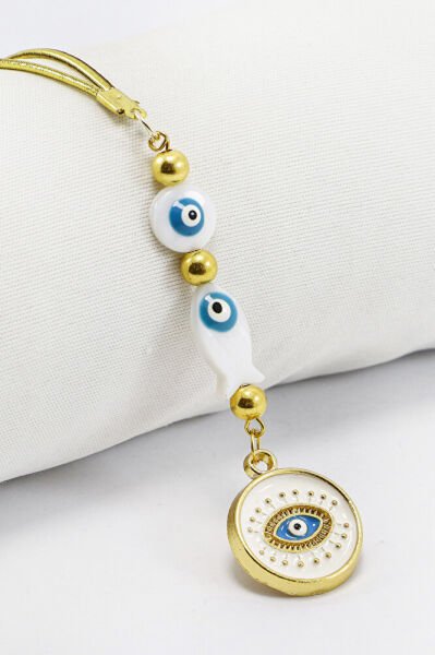 Sedefli Nazar Göz Figürlü Araç Dikiz Ayna Süsü, Hediyelik Araba Hediyesi