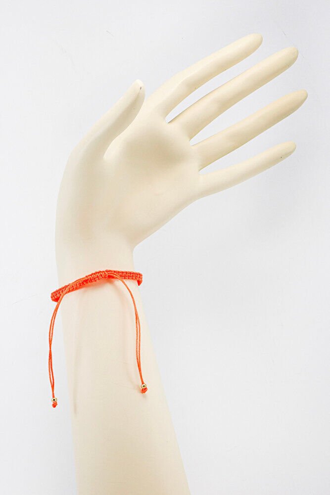 Turuncu Renkli Asansörlü Gold Zirkon Taşlı Nazar Bileklik, Hediyelik Bileklik