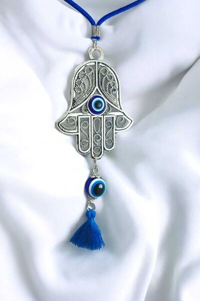 Nazar Boncuklu Püsküllü Fatıma Eli Araba Dikiz Ayna Süsü, Lüks Yeni Araba Hediyesi