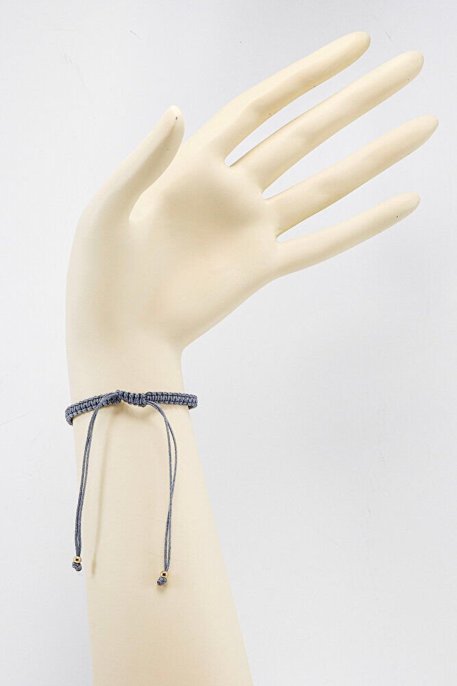 Füme Renkli Asansörlü Gold Zirkon Taşlı Nazar Bileklik, Hediyelik Bileklik