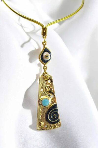 Siyah Nazar Boncuklu Mineli Otantik Girdap Desenli Dikiz Ayna Süsü Tarz Yeni Araba Hediyesi