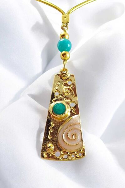 Turquoise Natural Stone Enamel Authentic Swirl Patterned Rearview Mirror Ornament Stylish New Car Gift