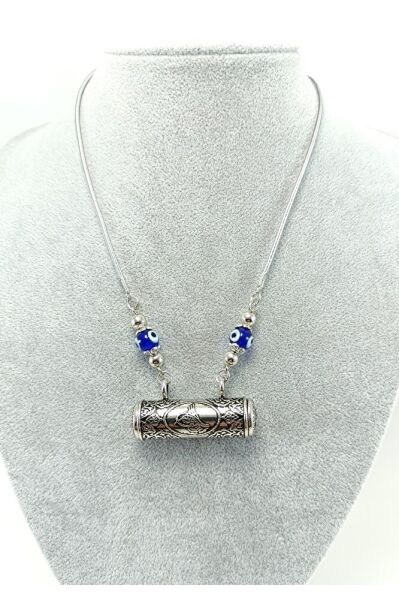 Mavi Cam Nazar Boncuğu Metal Cevsen Araba Dikiz Ayna Süsü Hediyelik Aksesuar