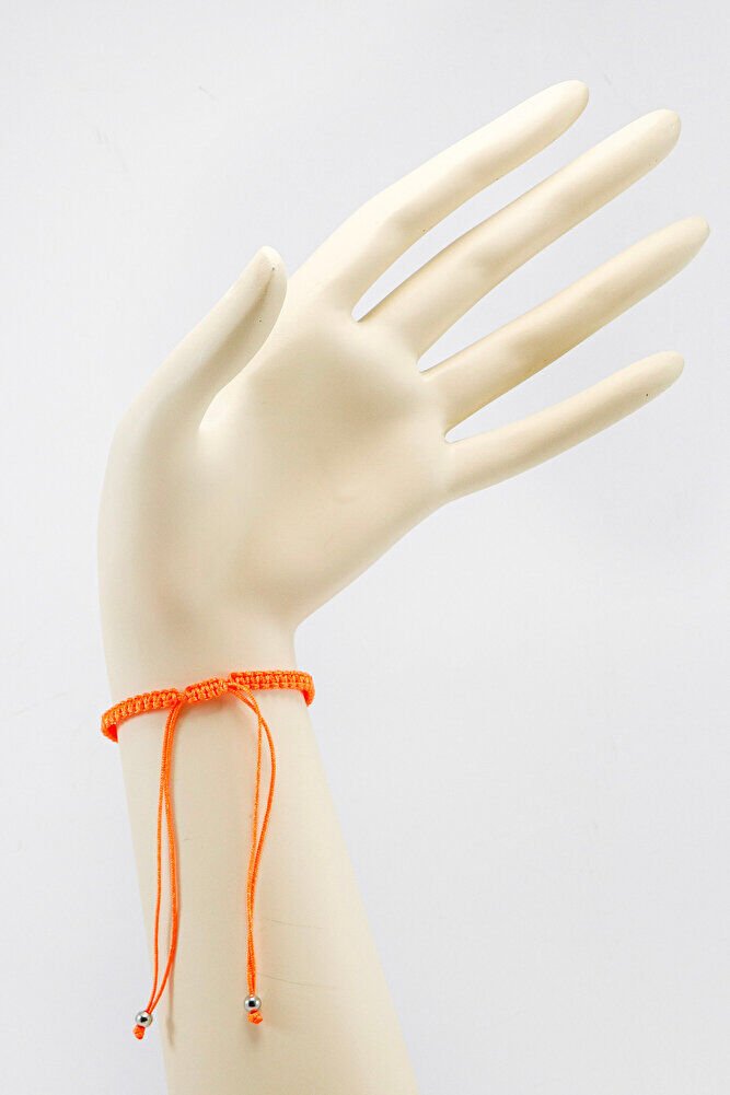 Orange Colored Elevator Silver Zircon Stone Evil Eye Bracelet, Gift Bracelet