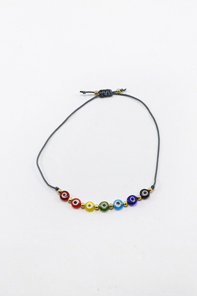 Çakra El Yapımı Cam Renkli Nazar Boncuklu Ayarlanabilir Asansörlü Bileklik, Hediyelik Bileklik