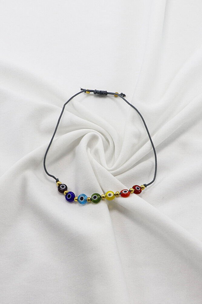 Çakra El Yapımı Cam Renkli Nazar Boncuklu Ayarlanabilir Asansörlü Bileklik, Hediyelik Bileklik
