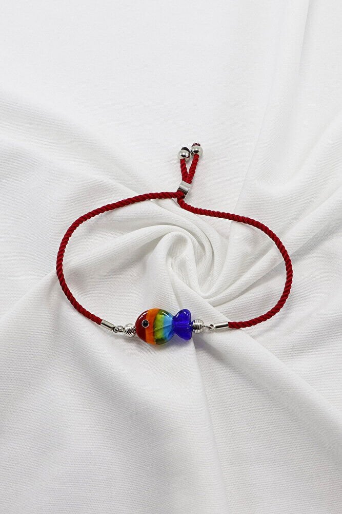 El Yapımı Cam Renkli Balık Ayarlanabilir Asansörlü Bileklik, Hediyelik Bileklik