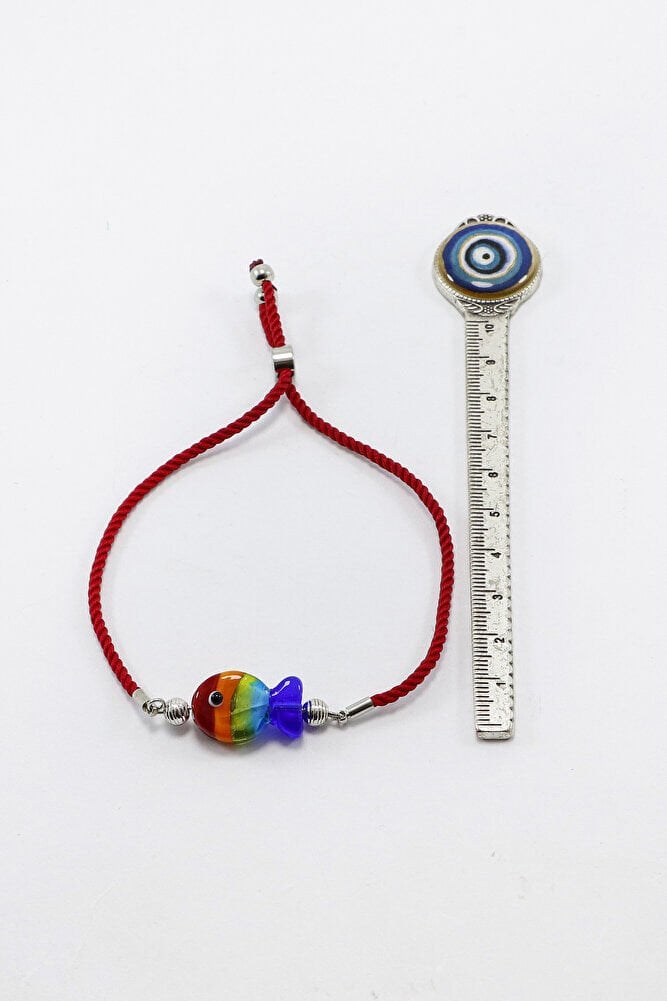 El Yapımı Cam Renkli Balık Ayarlanabilir Asansörlü Bileklik, Hediyelik Bileklik