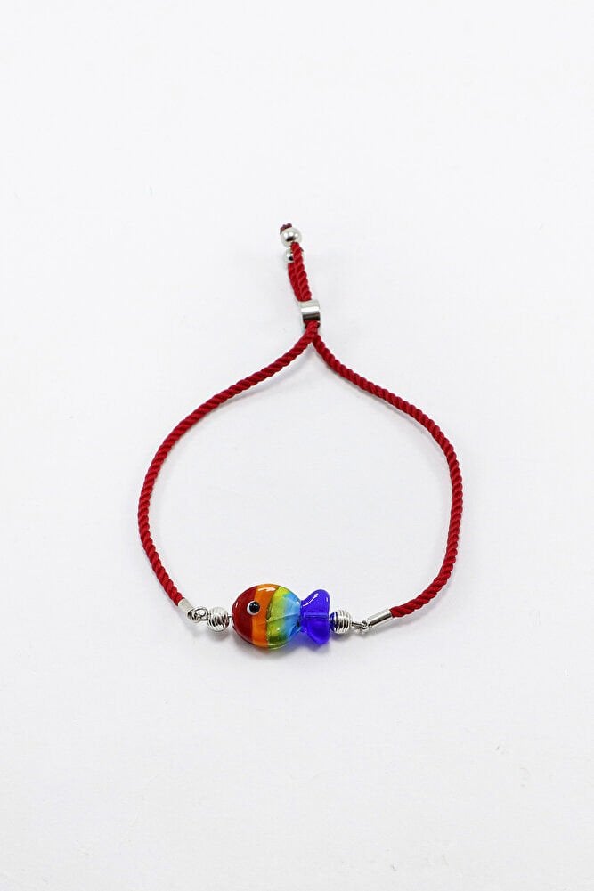 El Yapımı Cam Renkli Balık Ayarlanabilir Asansörlü Bileklik, Hediyelik Bileklik
