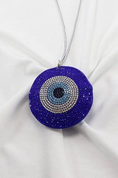 Keçe Üzerine Parlak Taşlı Nazarlı Araba Dikiz Ayna Süsü, Yeni Araba Hediyesi