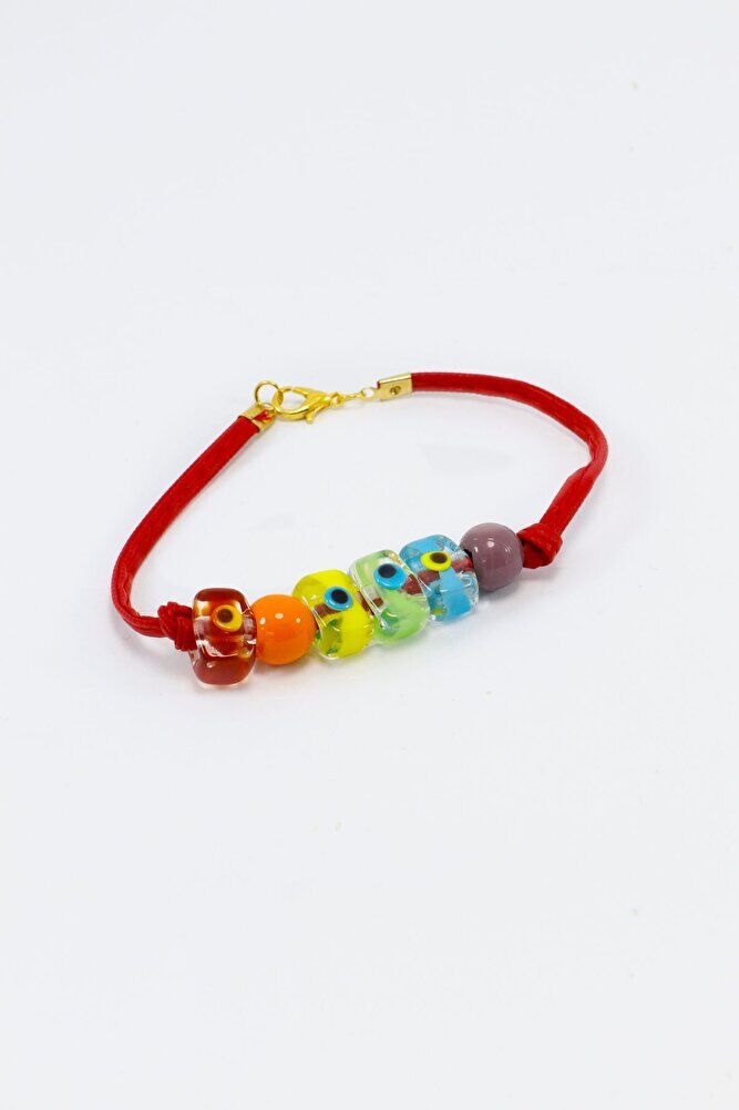 Özel tasarım Tek Üretim Renkli Cam Nazar Boncuklu Bileklik, El Yapımı Hediyelik Aksesuar