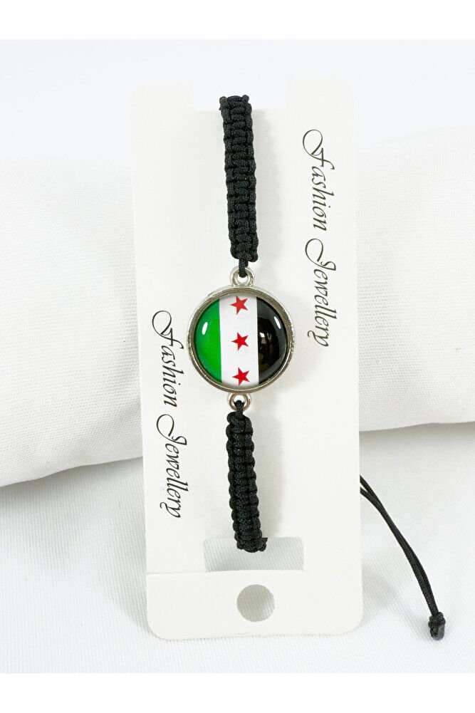 Suriye Bayrağı Bileklik, Asansörlü Boyutu Ayarlanabilir Ipli