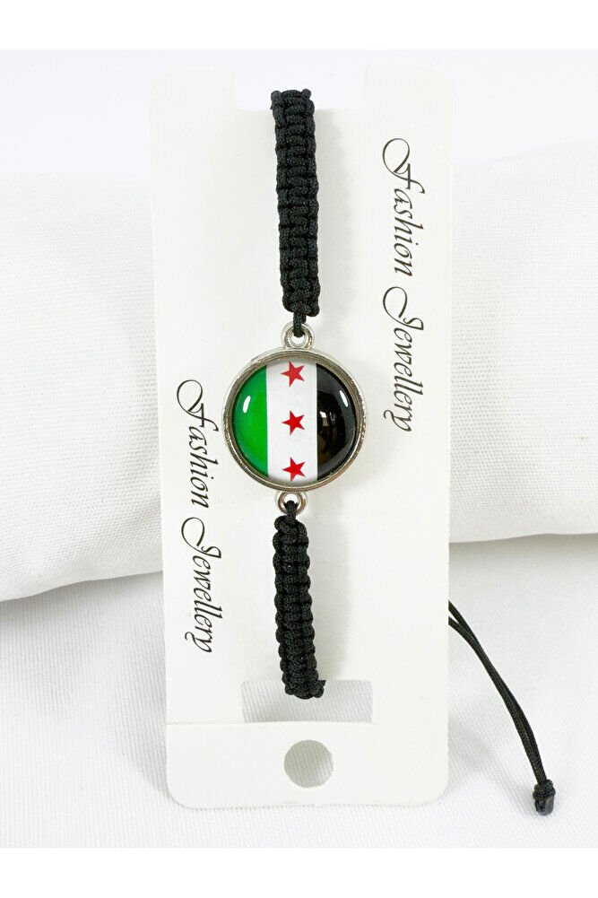 Suriye Bayrağı Bileklik, Asansörlü Boyutu Ayarlanabilir Ipli