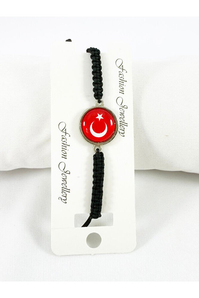 Türk Bayrağı Bileklik, Asansörlü Boyutu Ayarlanabilir İpli