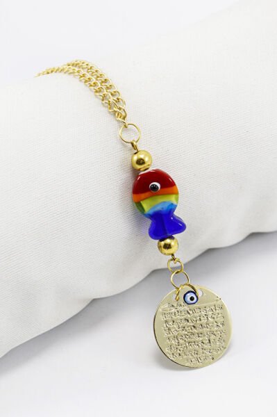 El Yapımı Renkli Cam Balıklı Ayarlanabilir Araba Dikiz Ayna Süsü, Yeni Araba Hediyesi