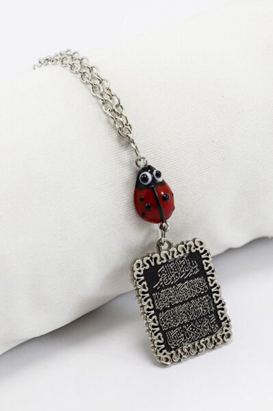 El Yapımı Cam Uğur Böcekli Nazar Ayeti Ayarlanabilir Araba Dikiz Ayna Süsü, Yeni Araba Hediyesi