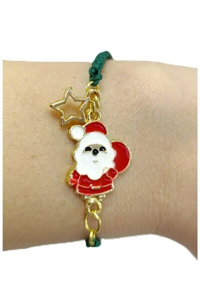 Yılbaşı Noel Baba Metal Yıldız Yeni Yıl Bileklik El Yapımı Hediyelik Aksesuar Yeni Yıl hediyesi