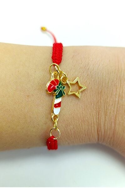 Yılbaşı Şekeri Metal Yıldız Yeni Yıl Bileklik El Yapımı Hediyelik Aksesuar