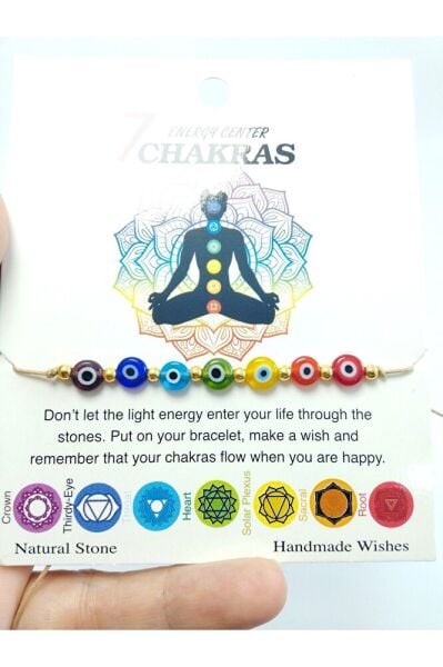 Nazar Boncuğu Bileklik El Yapımı Renkli Çakra Hediyelik Aksesuar