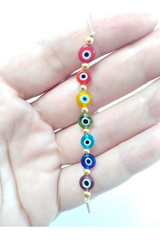 Nazar Boncuğu Bileklik El Yapımı Renkli Çakra Hediyelik Aksesuar