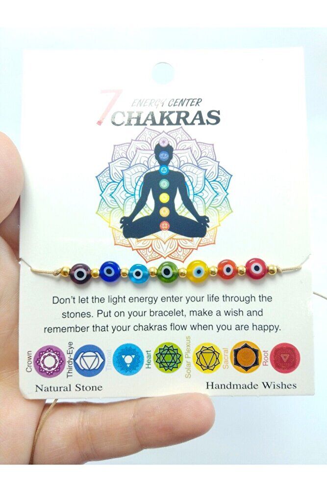 Nazar Boncuğu Bileklik El Yapımı Renkli Çakra Hediyelik Aksesuar