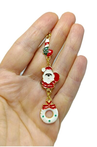 Metal Noel Baba Yılbaşı Şekeri Yılbaşı Araba Dikiz Ayna Süsü, Yeni Yıl Hediyesi Yeni Yıl Ağacı Süsü