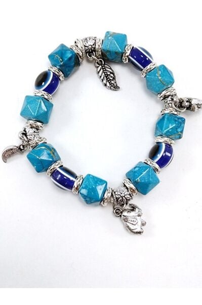 Turkuaz Nazar Boncuğu Bileklik Özel Tasarım El Yapımı Hediyelik Aksesuar