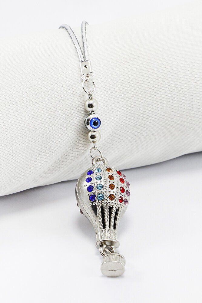 Renkli Parlak Taşlı Uçan Kapadokya Balonu Dikiz Ayna Süsü, Yeni Araba Hediyesi