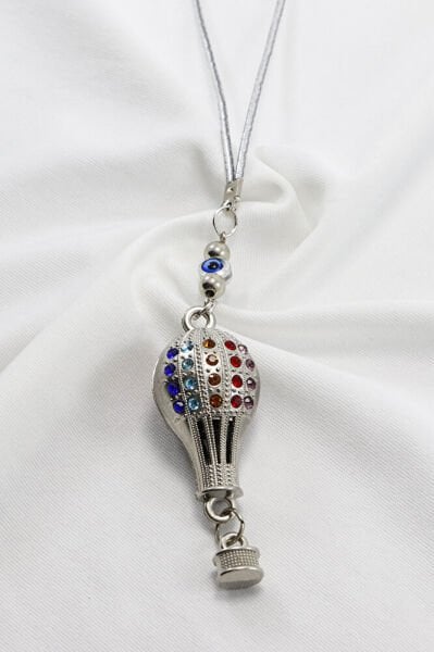 Renkli Parlak Taşlı Uçan Kapadokya Balonu Dikiz Ayna Süsü, Yeni Araba Hediyesi