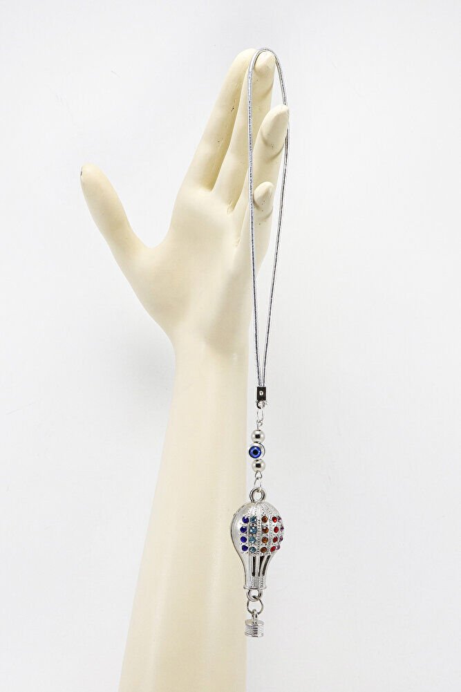 Renkli Parlak Taşlı Uçan Kapadokya Balonu Dikiz Ayna Süsü, Yeni Araba Hediyesi