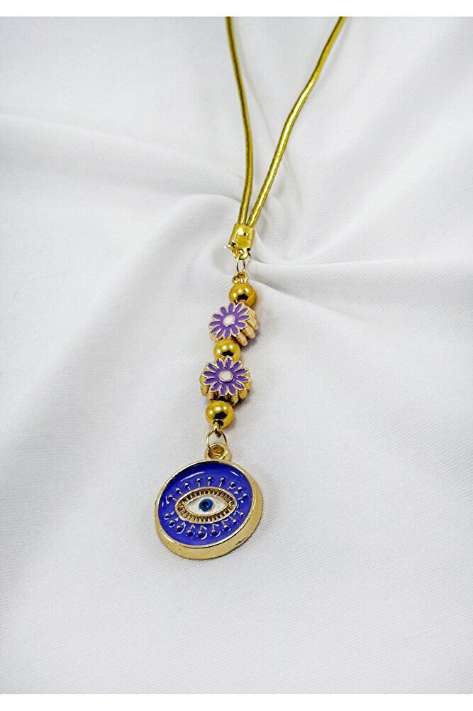 Lila Renkli Papatya Göz Figürü Araba Dikiz Ayna Süsü, Yeni Araba Hediyesi