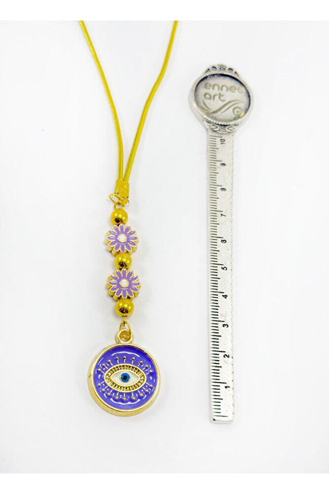 Lila Renkli Papatya Göz Figürü Araba Dikiz Ayna Süsü, Yeni Araba Hediyesi