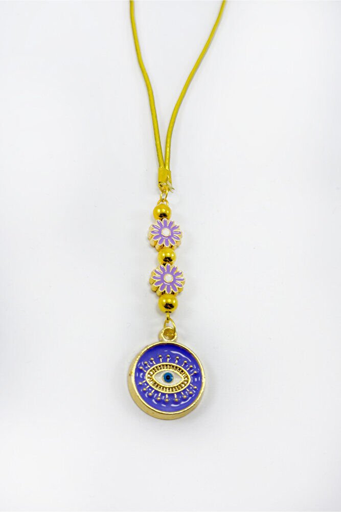 Lila Renkli Papatya Göz Figürü Araba Dikiz Ayna Süsü, Yeni Araba Hediyesi