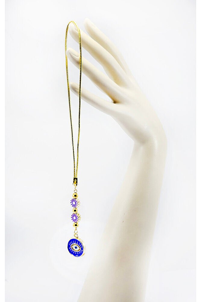 Lila Renkli Papatya Göz Figürü Araba Dikiz Ayna Süsü, Yeni Araba Hediyesi