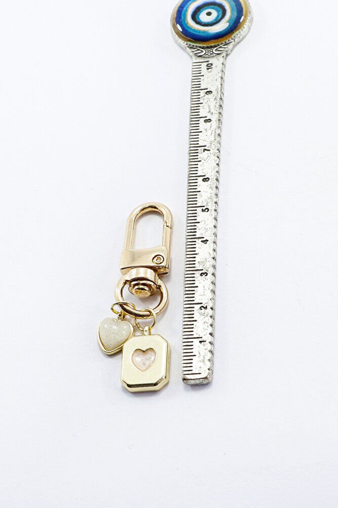 Mineli Metal Kalpli Klipsli Cüzdan Süsü Charm Çanta Süsü Anahtarlık Gold Renkli