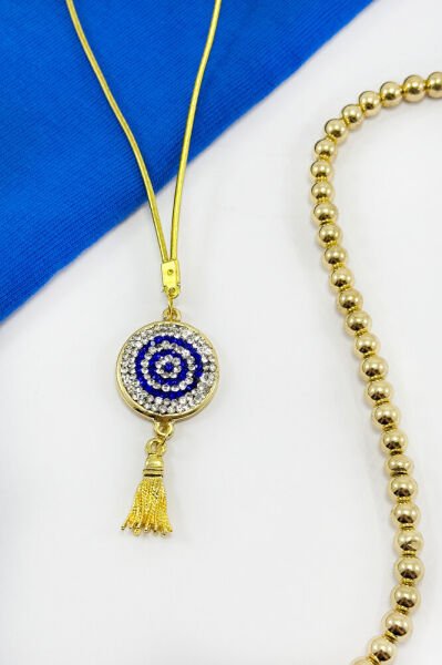 Shiny Stone Evil Eye Car Rearview Mirror Ornament, New Car Gift