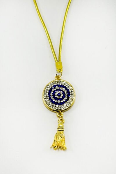 Shiny Stone Evil Eye Car Rearview Mirror Ornament, New Car Gift