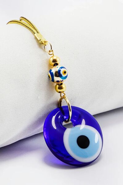 Mineli Nazar El Yapımı Cam Nazar Boncuklu Araba Dikiz Ayna Süsü, Yeni Araba Hediyesi