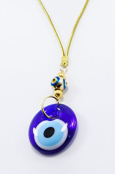 Mineli Nazar El Yapımı Cam Nazar Boncuklu Araba Dikiz Ayna Süsü, Yeni Araba Hediyesi