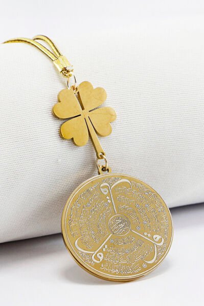 Nazarlı Yonca Ayetel Kürsi Allah Lafzı Felak Nas İhlas Komple Çelik Araba Ayna Süsü