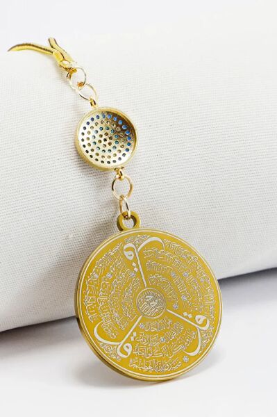 Zirkon Taşlı Nazarlı Ayetel Kürsi Allah Lafzı Felak Nas İhlas Çelik Araba Ayna Süsü