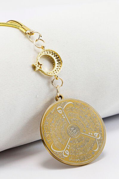 Zirkon Taşlı Ay Yıldızlı Ayetel Kürsi Allah Lafzı Felak Nas İhlas Çelik Araba Ayna Süsü