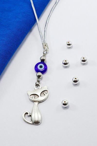 Nazar Boncuğu Dikiz Ayna Süsü, Metal Kedi Yeni Araba Hediyesi