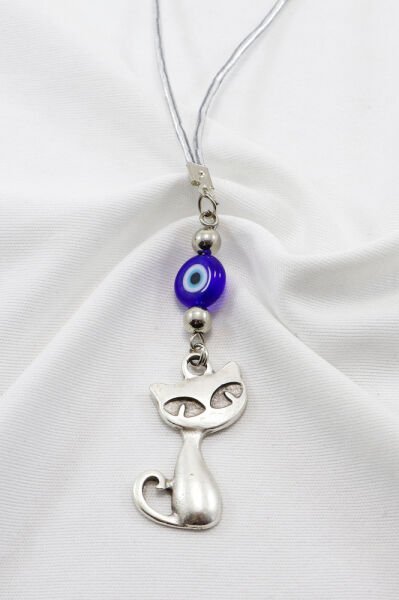 Nazar Boncuğu Dikiz Ayna Süsü, Metal Kedi Yeni Araba Hediyesi