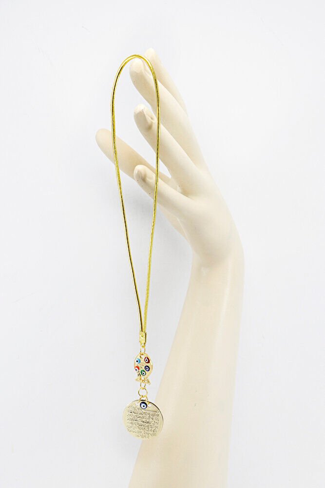 Renkli Nazarlı Balık Metal Ayetel Kürsi Dualı Dikiz Ayna Süsü, Yeni Araba Hediyesi