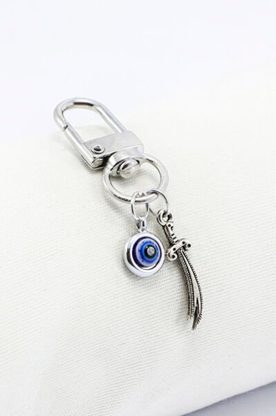 Metal Nazar Boncuğu Metal Minik Zülfikar Kılıç Süsü Charm Çanta Süsü Anahtarlık