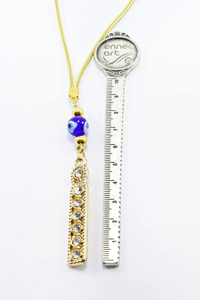 Gold Renkli Parlak Taşlı İ Harfi Araba Dikiz Ayna Süsü, Yeni Harfli Araba Hediyesi